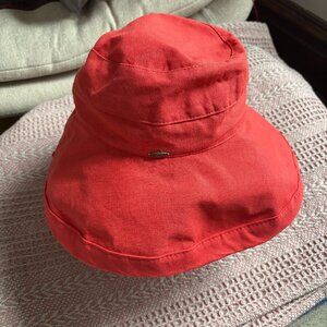 Scala Lanikai coral cotton canvas sun hat spf 50 summer vacay beach pool